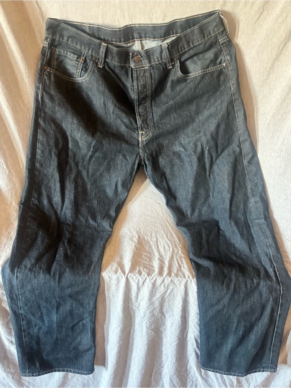 LEVIS 501 BUTTON FLY Mens dark blue  jeans 40/30